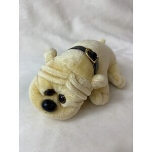 Vintage Tara Toy  KENNEL KUDDLEES Tan Puppy Dog 5" Plush with Collar
